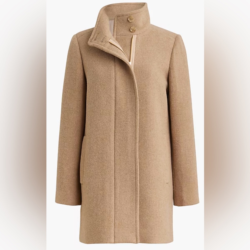 New J. Crew Factory City coat with button neck